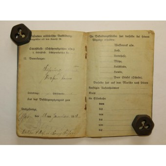 WW1 German soldiers paybook Militärpaß. Espenlaub militaria